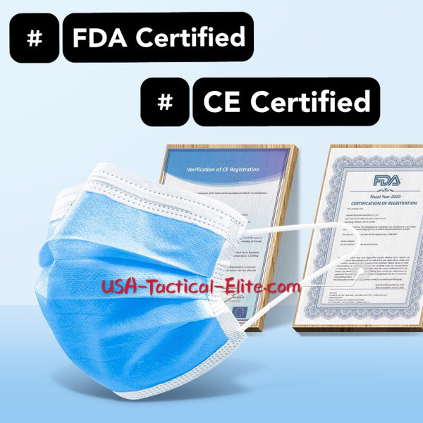🔥FDA & CE CERTIFIED🔥　3-Ply Medical Facemask：50Pcs/Box　💥Individually Wrapped💥　Brand New Material New Arrival!!