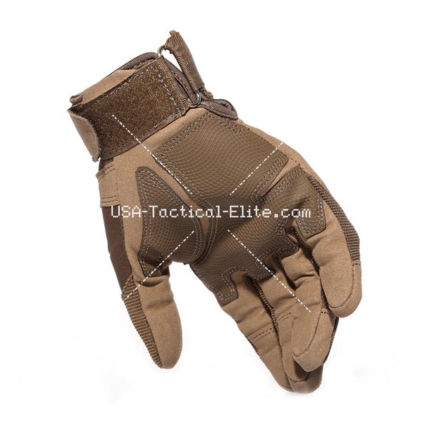 Khaki Tactical Gloves with Knuckle Protection