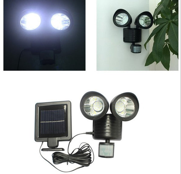 22LEDs Solar Wall Lamp Rotatable Double Dural Heads