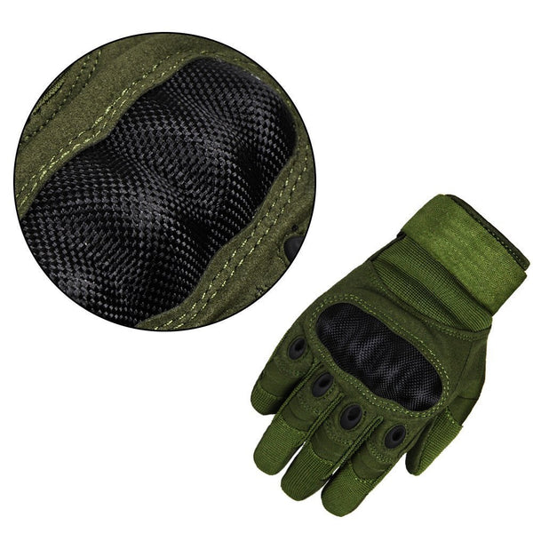 Green Tactical Gloves with Knuckle Protection