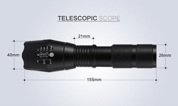 Tactical Led Flashlight, 3000 Lumens,  Water Proof
