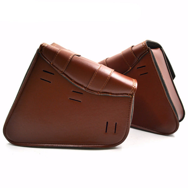 Motorcycle PU Leather Saddle bags/ Cruiser Side Storage/ Tool Pouches