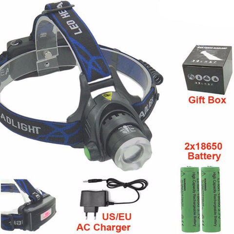 2000 Lumens LED Headlight That is Zoomable, Waterproof, and  Rechargeable